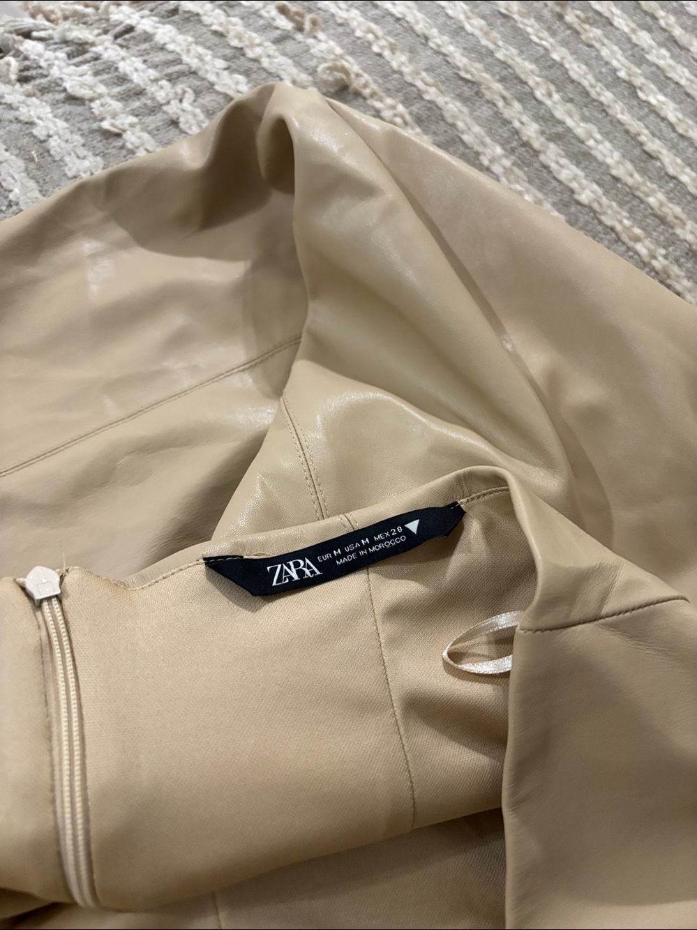 Zara faux leather strapless 
BLOGGERS FAVORITE
 Cream Midi Dress Size M NWOT - Picture 10 of 15